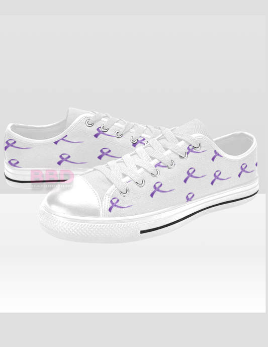 Purple Ribbon Canvas Sneaker